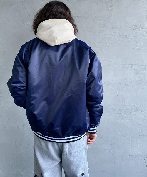 MLB（メジャーリーグベースボール）の「【Begin 12月号掲載】[FANATICS/ファナティクス] 別注NYロゴベースボールスタジャン（スタジャン・メンズ・ネイビー・S/M/L/XL）」の21枚目の写真