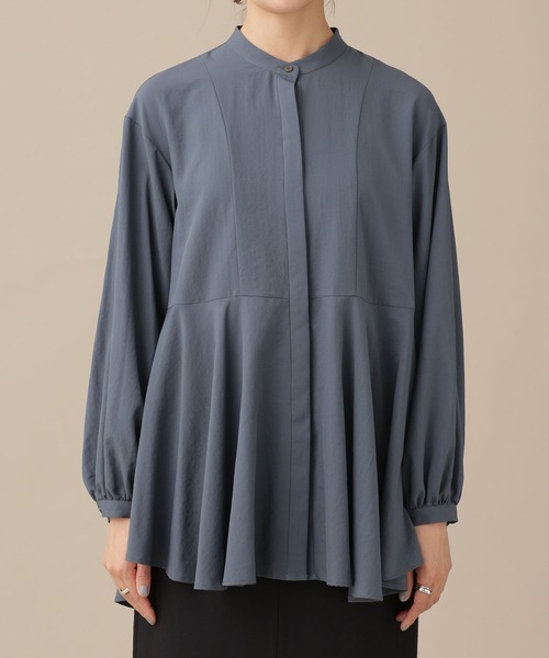 NANO universe（ナノユニバース）の「ペプラムフレアブラウス 長袖（シャツ/ブラウス・レディース・ライトパープル/オフホワイト/チャコール・36/38）」の13枚目の写真