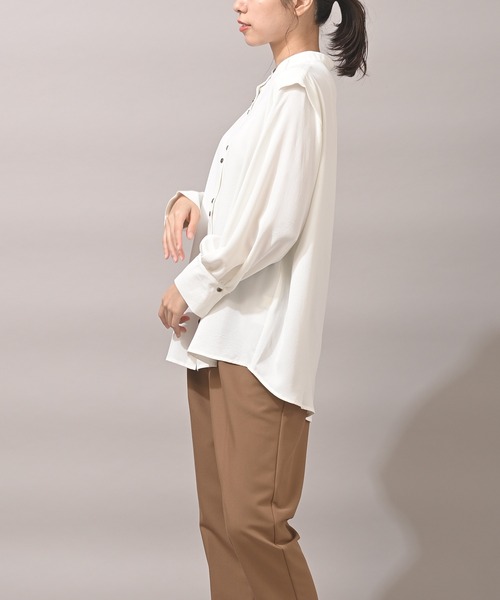 rps（アールピーエス）の「ダブルボタンウイングスリーブブラウス（シャツ/ブラウス・レディース・オフホワイト/イエロー系その他/ブラック/ダークグリーン・M/フリー）」の5枚目の写真