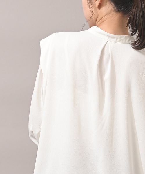 rps（アールピーエス）の「ダブルボタンウイングスリーブブラウス（シャツ/ブラウス・レディース・オフホワイト/イエロー系その他/ブラック/ダークグリーン・M/フリー）」の9枚目の写真