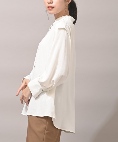 rps（アールピーエス）の「ダブルボタンウイングスリーブブラウス（シャツ/ブラウス・レディース・オフホワイト/イエロー系その他/ブラック/ダークグリーン・M/フリー）」の21枚目の写真