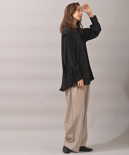 rps（アールピーエス）の「ダブルボタンウイングスリーブブラウス（シャツ/ブラウス・レディース・オフホワイト/イエロー系その他/ブラック/ダークグリーン・M/フリー）」の14枚目の写真