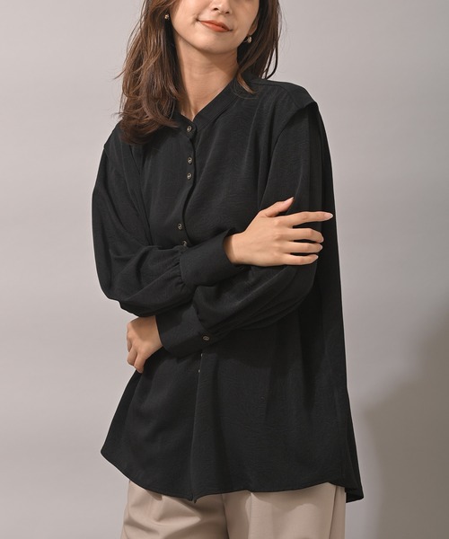 rps（アールピーエス）の「ダブルボタンウイングスリーブブラウス（シャツ/ブラウス・レディース・オフホワイト/イエロー系その他/ブラック/ダークグリーン・M/フリー）」の22枚目の写真