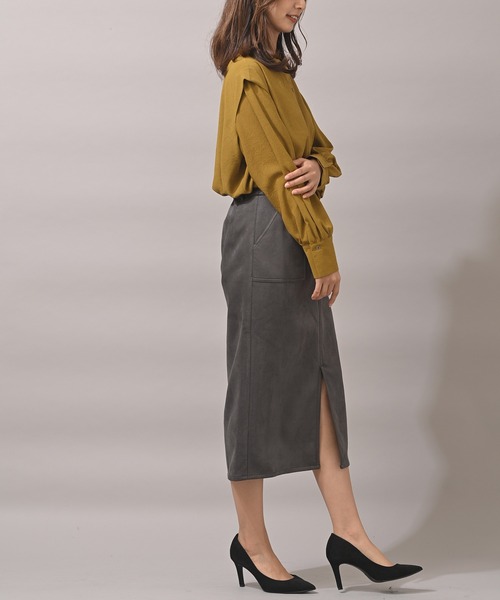 rps（アールピーエス）の「ダブルボタンウイングスリーブブラウス（シャツ/ブラウス・レディース・オフホワイト/イエロー系その他/ブラック/ダークグリーン・M/フリー）」の7枚目の写真