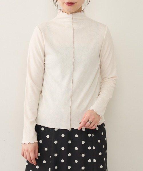 natural couture（ナチュラルクチュール）の「ほんのりラメメローカットタートル（Tシャツ/カットソー・レディース・ベージュ/ピンク/ブラック/オフホワイト・FREE）」の22枚目の写真