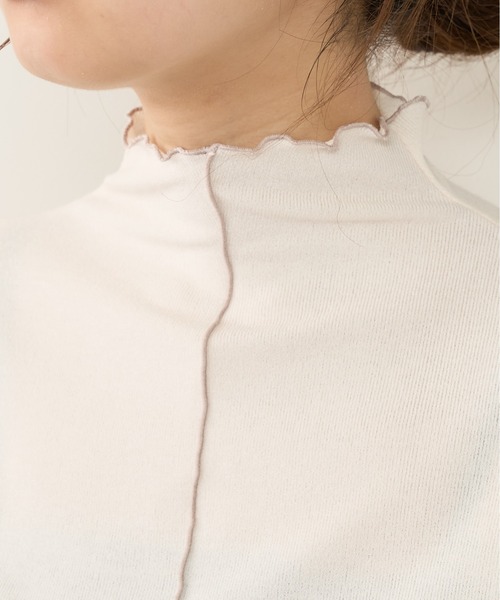 natural couture（ナチュラルクチュール）の「ほんのりラメメローカットタートル（Tシャツ/カットソー・レディース・ベージュ/ピンク/ブラック/オフホワイト・FREE）」の13枚目の写真