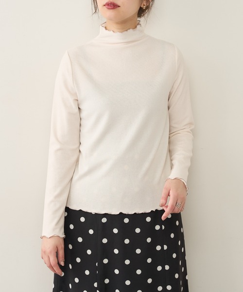 natural couture（ナチュラルクチュール）の「ほんのりラメメローカットタートル（Tシャツ/カットソー・レディース・ベージュ/ピンク/ブラック/オフホワイト・FREE）」の9枚目の写真