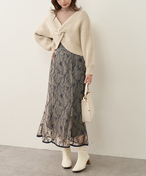 natural couture（ナチュラルクチュール）の「ほんのりラメメローカットタートル（Tシャツ/カットソー・レディース・ベージュ/ピンク/ブラック/オフホワイト・FREE）」の7枚目の写真