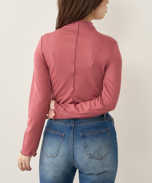 natural couture（ナチュラルクチュール）の「ほんのりラメメローカットタートル（Tシャツ/カットソー・レディース・ベージュ/ピンク/ブラック/オフホワイト・FREE）」の19枚目の写真