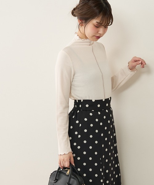 natural couture（ナチュラルクチュール）の「ほんのりラメメローカットタートル（Tシャツ/カットソー・レディース・ベージュ/ピンク/ブラック/オフホワイト・FREE）」の10枚目の写真