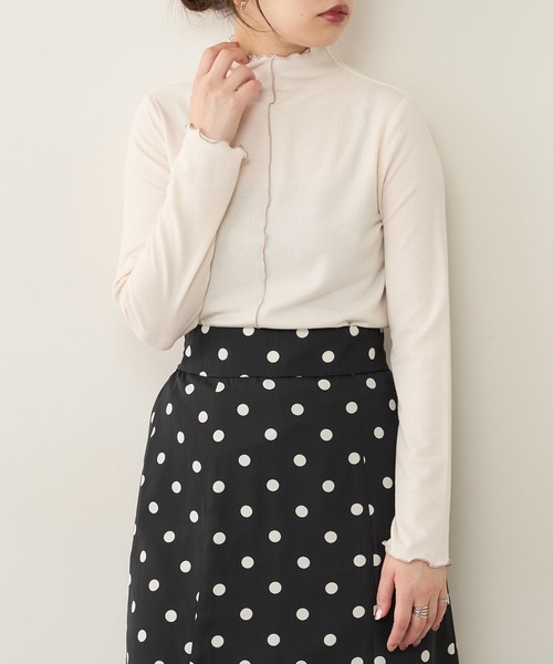 natural couture（ナチュラルクチュール）の「ほんのりラメメローカットタートル（Tシャツ/カットソー・レディース・ベージュ/ピンク/ブラック/オフホワイト・FREE）」の5枚目の写真