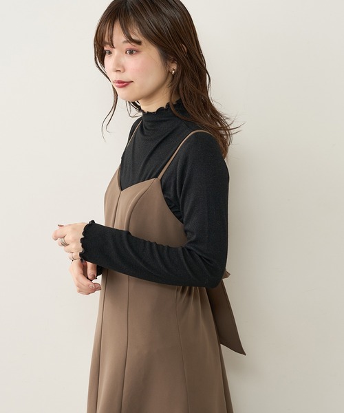 natural couture（ナチュラルクチュール）の「ほんのりラメメローカットタートル（Tシャツ/カットソー・レディース・ベージュ/ピンク/ブラック/オフホワイト・FREE）」の12枚目の写真