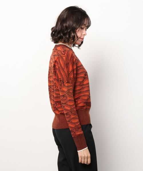 MAISON SCOTCH（メゾンスコッチ）の「コットンブレンド プリントセーター【162491】（ニット/セーター・レディース・オレンジ系その他・X-SMALL/SMALL）」の2枚目の写真