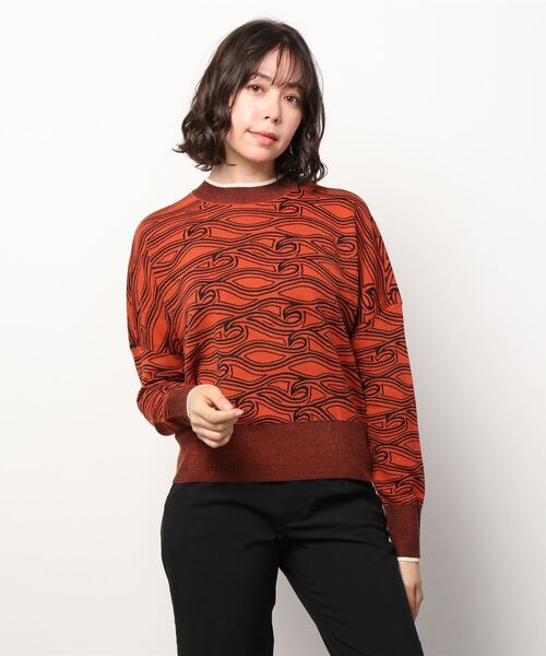 MAISON SCOTCH（メゾンスコッチ）の「コットンブレンド プリントセーター【162491】（ニット/セーター・レディース・オレンジ系その他・X-SMALL/SMALL）」の5枚目の写真