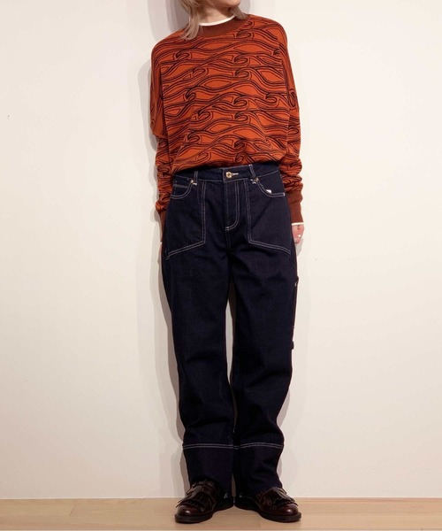 MAISON SCOTCH（メゾンスコッチ）の「コットンブレンド プリントセーター【162491】（ニット/セーター・レディース・オレンジ系その他・X-SMALL/SMALL）」の4枚目の写真