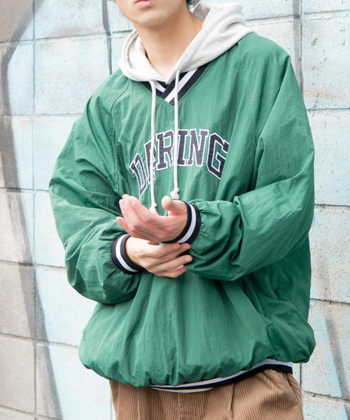 WEGO(ウィゴー)の「WEGO/ラインリブナイロンプルオーバー(スウェット・メンズ・グリーン/ブラック/グリーン系その他/ブラック系その他/ネイビー・MEDIUM/LARGE)」の4枚目の写真