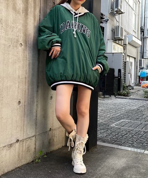 WEGO(ウィゴー)の「WEGO/ラインリブナイロンプルオーバー(スウェット・メンズ・グリーン/ブラック/グリーン系その他/ブラック系その他/ネイビー・MEDIUM/LARGE)」の14枚目の写真