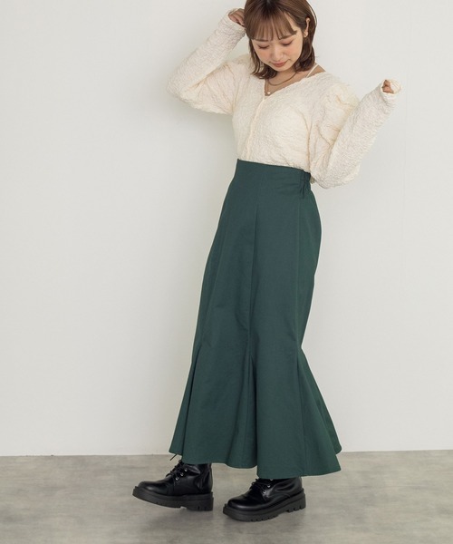 w closet（ダブルクローゼット）の「シワシワカットソーシャーリング袖Vネックカーディガン（カーディガン/ボレロ・レディース・ブラック/モカ/ブルー/オフホワイト・FREE）」の13枚目の写真