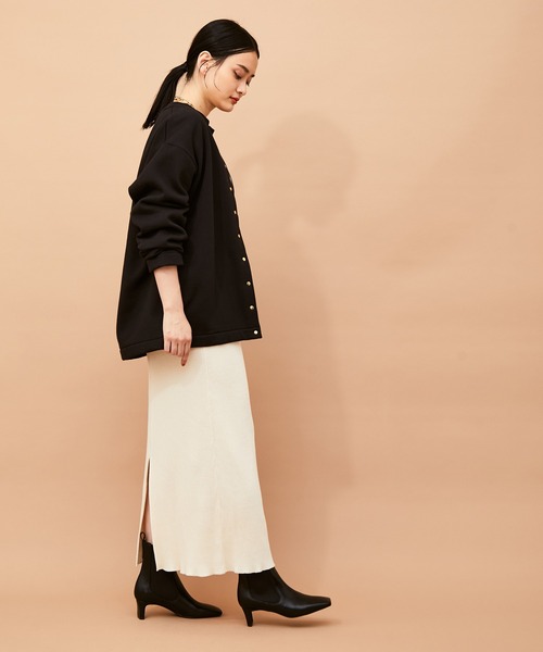 ADAM ET ROPE'（アダムエロペ）の「ミドル丈サイドゴア ブーツ（ブーツ・レディース・ブラック/オフホワイト・23.0cm/23.5cm/24.0cm/24.5cm）」の12枚目の写真