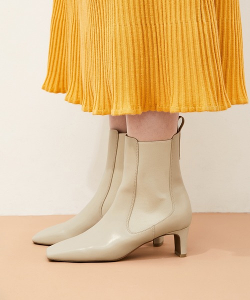 ADAM ET ROPE'（アダムエロペ）の「ミドル丈サイドゴア ブーツ（ブーツ・レディース・ブラック/オフホワイト・23.0cm/23.5cm/24.0cm/24.5cm）」の10枚目の写真