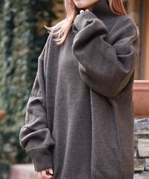 B.I.D.（ビーアイディー）の「《Bling Leads》5ゲージ　オーバーサイズハイネックニット（ニット/セーター）」