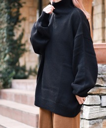 B.I.D.（ビーアイディー）の「《Bling Leads》5ゲージ　オーバーサイズハイネックニット（ニット/セーター）」