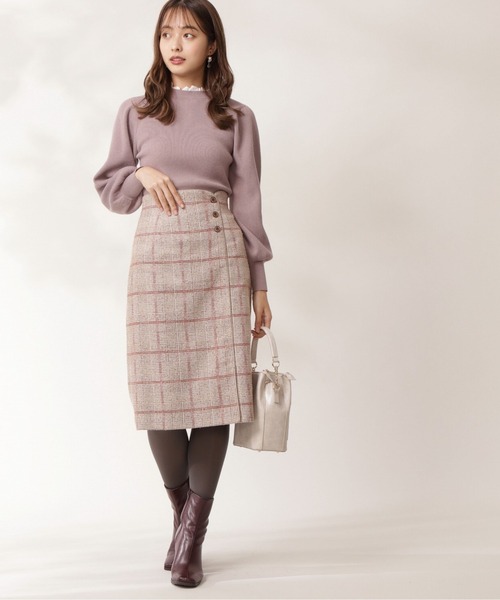 PROPORTION BODY DRESSING(プロポーションボディドレッシング)の「ループチェックツイードタイトスカート / 1211220006(スカート・レディース・ブラウン/ベージュ系その他・MEDIUM/SMALL)」の3枚目の写真