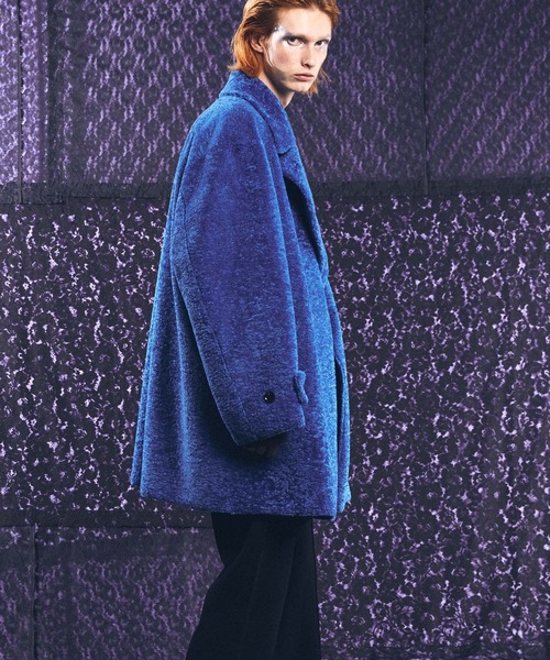 MAISON SPECIAL(メゾンスペシャル)の「《ユニセックスアイテム》シャイニーボアプライムオーバーダブルハーフコート 【MAISON SPECIAL/メゾンスペシャル】(ピーコート・メンズ・ブラック/グレー/ブルー/グリーン・1/2)」の15枚目の写真