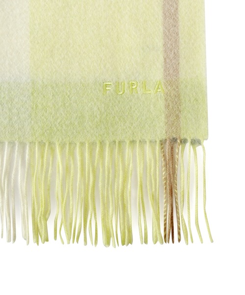 FURLA マフラー チェック ストール FURLA (フルラ) チェック柄 ウール100%マフラー☆送料関税無料