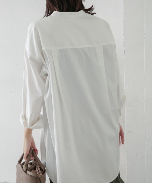 URBAN RESEARCH DOORS（アーバンリサーチドアーズ）の「ピンタックスタンドカラーシャツ（シャツ/ブラウス・レディース・オフホワイト/グレー系その他・ONE）」の15枚目の写真