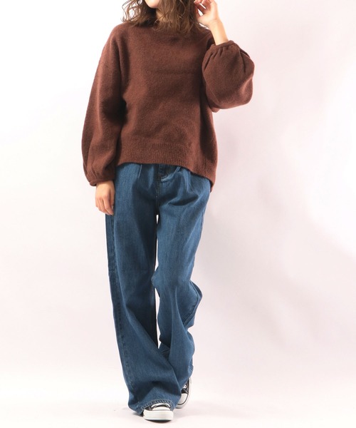 23区DENIM サマー タック ワイド パンツ セール】attiree デニム タック入り ハイウエスト ワイドパンツ