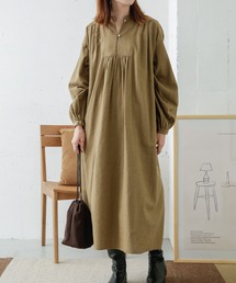 URBAN RESEARCH DOORS | コットン微起毛ギャザーワンピース(ワンピース)