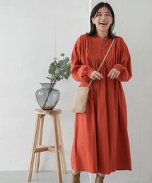 URBAN RESEARCH DOORS | コットン微起毛ギャザーワンピース(ワンピース)