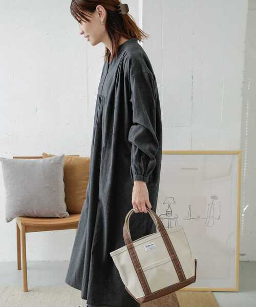 URBAN RESEARCH DOORS（アーバンリサーチドアーズ）の「コットン微起毛ギャザーワンピース（ワンピース・レディース・オレンジ/ブラック系その他/ベージュ系その他・ONE）」の11枚目の写真