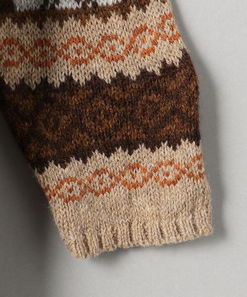 ISLAND TIDES（アイランドタイド）の「【別注】＜ISLAND TIDES＞フェアアイルニット ロングカーディガン（カーディガン/ボレロ・レディース・ダークブラウン/ブラック・FREE）」の13枚目の写真