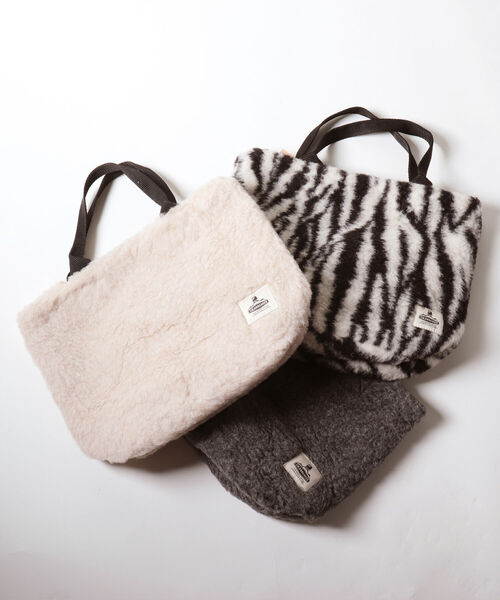 COLD BREAKER（コールドブレーカー）の「【別注】【COLD BREAKER/コールドブレーカー】ボア×ツイードトートバッグ（トートバッグ・レディース・ベージュ/グレー/ホワイト系その他4・FREE）」の3枚目の写真