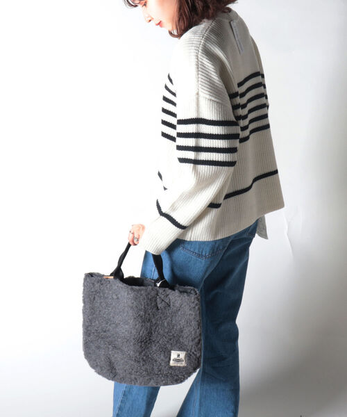 COLD BREAKER（コールドブレーカー）の「【別注】【COLD BREAKER/コールドブレーカー】ボア×ツイードトートバッグ（トートバッグ・レディース・ベージュ/グレー/ホワイト系その他4・FREE）」の9枚目の写真
