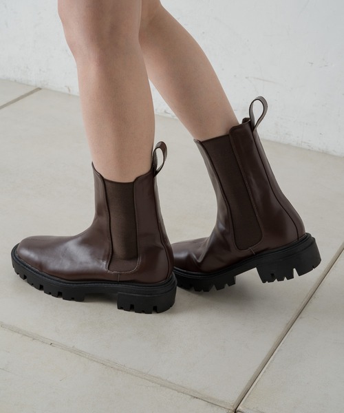 Kastane（カスタネ）の「厚底ミドルブーツ（ブーツ・レディース・ブラウン/ブラック・37/39/38）」の3枚目の写真
