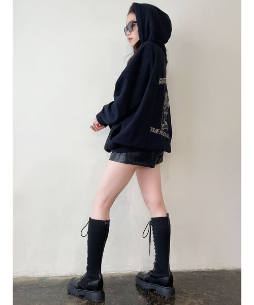 GYDA（ジェイダ）の「ニットドッキングインソールワークブーツ（その他シューズ・レディース・ブラック・SMALL/MEDIUM/LARGE）」の4枚目の写真