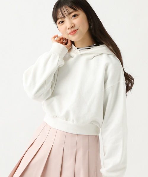 repipi armario（レピピ アルマリオ）の「裏起毛ショートパーカー（スウェット・キッズ・グレー系その他/ホワイト/ブラック系その他・LARGE/MEDIUM/SMALL）」の2枚目の写真