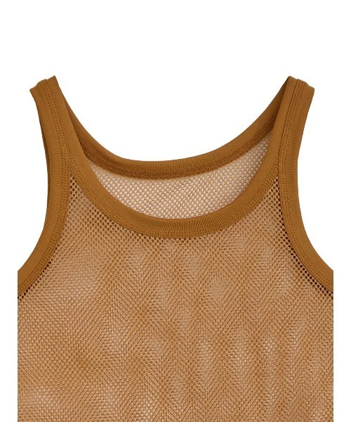 Ameri(アメリ)の「MESH MINIMAL TANK TOP(タンクトップ・レディース・ホワイト/ブラック/ブラウン/ブルー・FREE)」の13枚目の写真
