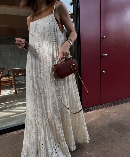 Ameri(アメリ)の「MESH MINIMAL TANK TOP(タンクトップ・レディース・ホワイト/ブラック/ブラウン/ブルー・FREE)」の15枚目の写真