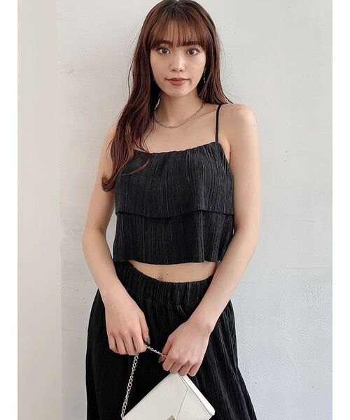 GYDA(ジェイダ)の「【セットアップ着用可】tieredサテンプリーツビスチェ(キャミソール・レディース・ブラック/その他/ミント/その他2・FREE)」の7枚目の写真