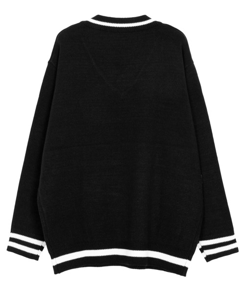 Figments（フィグメンツ）の「オーバースクールニット（ニット/セーター・レディース・ブラック/オフホワイト・FREE）」の5枚目の写真