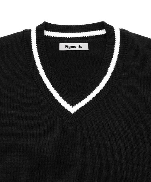 Figments（フィグメンツ）の「オーバースクールニット（ニット/セーター・レディース・ブラック/オフホワイト・FREE）」の8枚目の写真