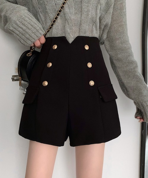 Loueme（ルエム）の「ゴールドボタンハイウエストショートパンツ（その他パンツ・レディース・ブラック/ブラウン・FREE/M/S）」の15枚目の写真