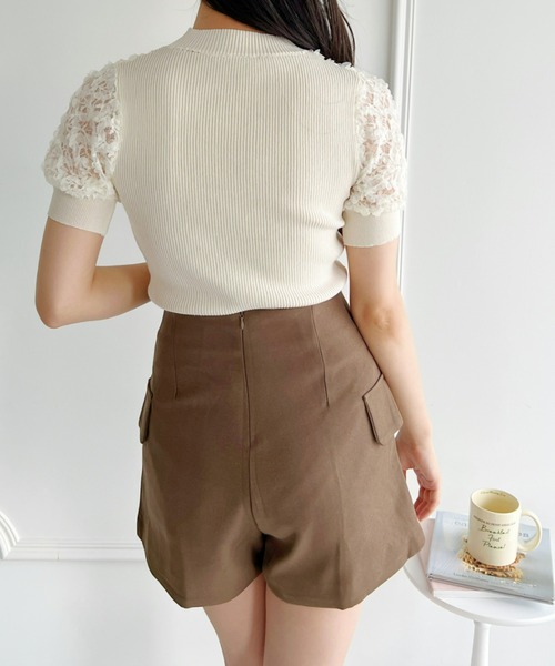 Loueme（ルエム）の「ゴールドボタンハイウエストショートパンツ（その他パンツ・レディース・ブラック/ブラウン・FREE/M/S）」の11枚目の写真