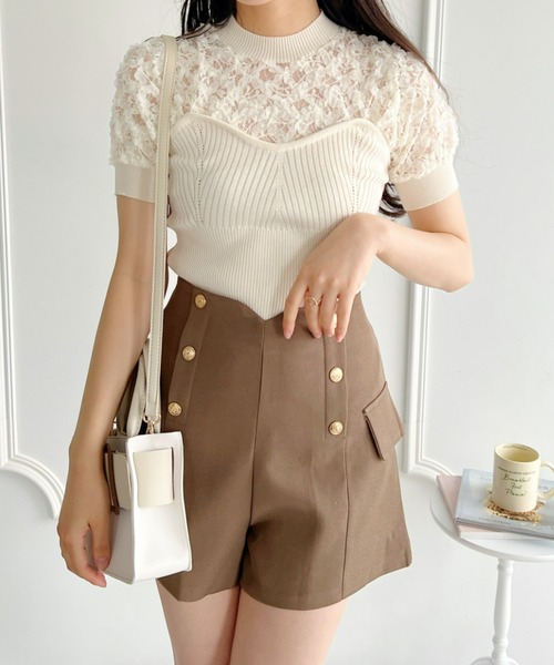 Loueme（ルエム）の「ゴールドボタンハイウエストショートパンツ（その他パンツ・レディース・ブラック/ブラウン・FREE/M/S）」の10枚目の写真