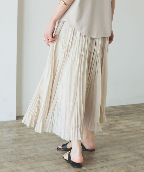 B:MING by BEAMS（ビーミングバイビームス）の「B:MING by BEAMS / ワッシャー プリーツ スカート 22SS（スカート・レディース・ラベンダー/ライトベージュ/ブラウン・SMALL/MEDIUM）」の17枚目の写真
