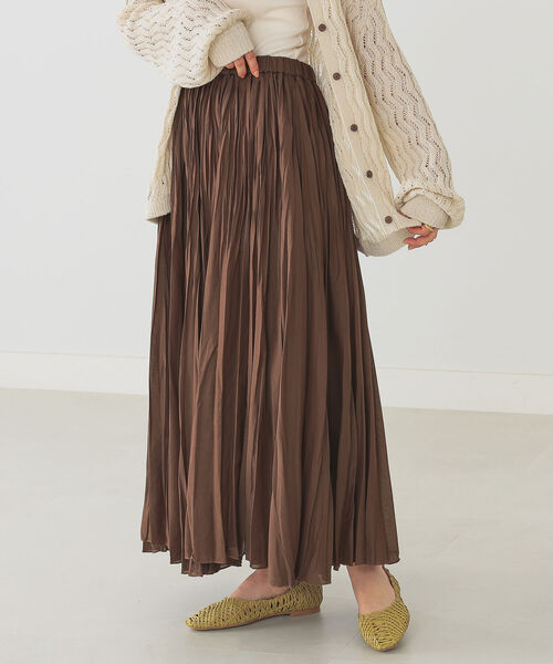 B:MING by BEAMS（ビーミングバイビームス）の「B:MING by BEAMS / ワッシャー プリーツ スカート 22SS（スカート・レディース・ラベンダー/ライトベージュ/ブラウン・SMALL/MEDIUM）」の6枚目の写真
